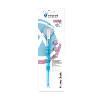 MIRADENT Plaquetest Mira2+Spiegel blau transparent