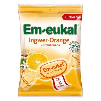 EM EUKAL Bonbons Ingwer Orange zuckerfrei