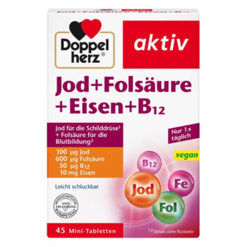 DOPPELHERZ Jod+Folsäure+Eisen+B12 Tabletten