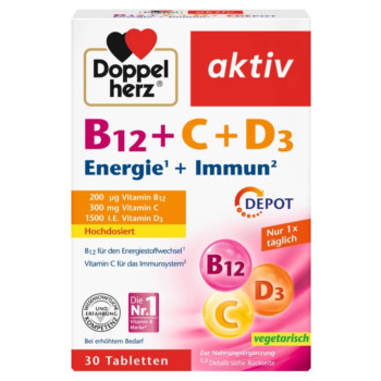 DOPPELHERZ B12+C+D3 Depot aktiv Tabletten