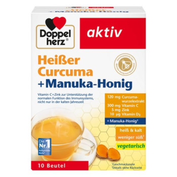 DOPPELHERZ heißer Curcuma+Manuka-Honig Granulat