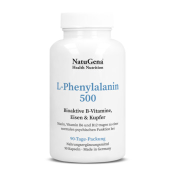 L-PHENYLALANIN 500+B-Vitamine+Eisen+Kupfer Kapseln