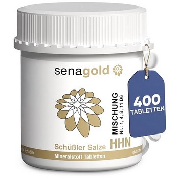 Senagold Schüßler Salze Komplex Nr. 1-4-8-11 D6 – HHN-Mischung – Mit den Salzen der Haut, Haare, Nägel und des Bindegewebes