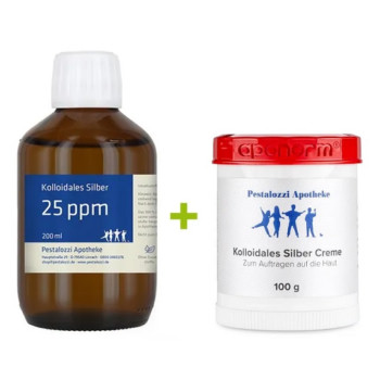 Kolloidales Silber 25 ppm, 200 ml & KS Creme 100g
